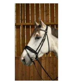 Bridon avec muserolle combinée large et vernie Working Collection - Dy'on