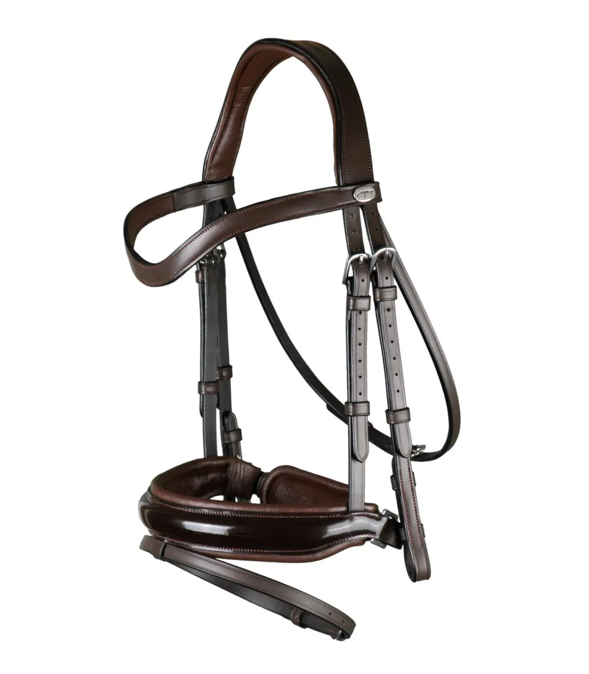 Bridon avec muserolle combinée large et vernie Working Collection - Dy'on