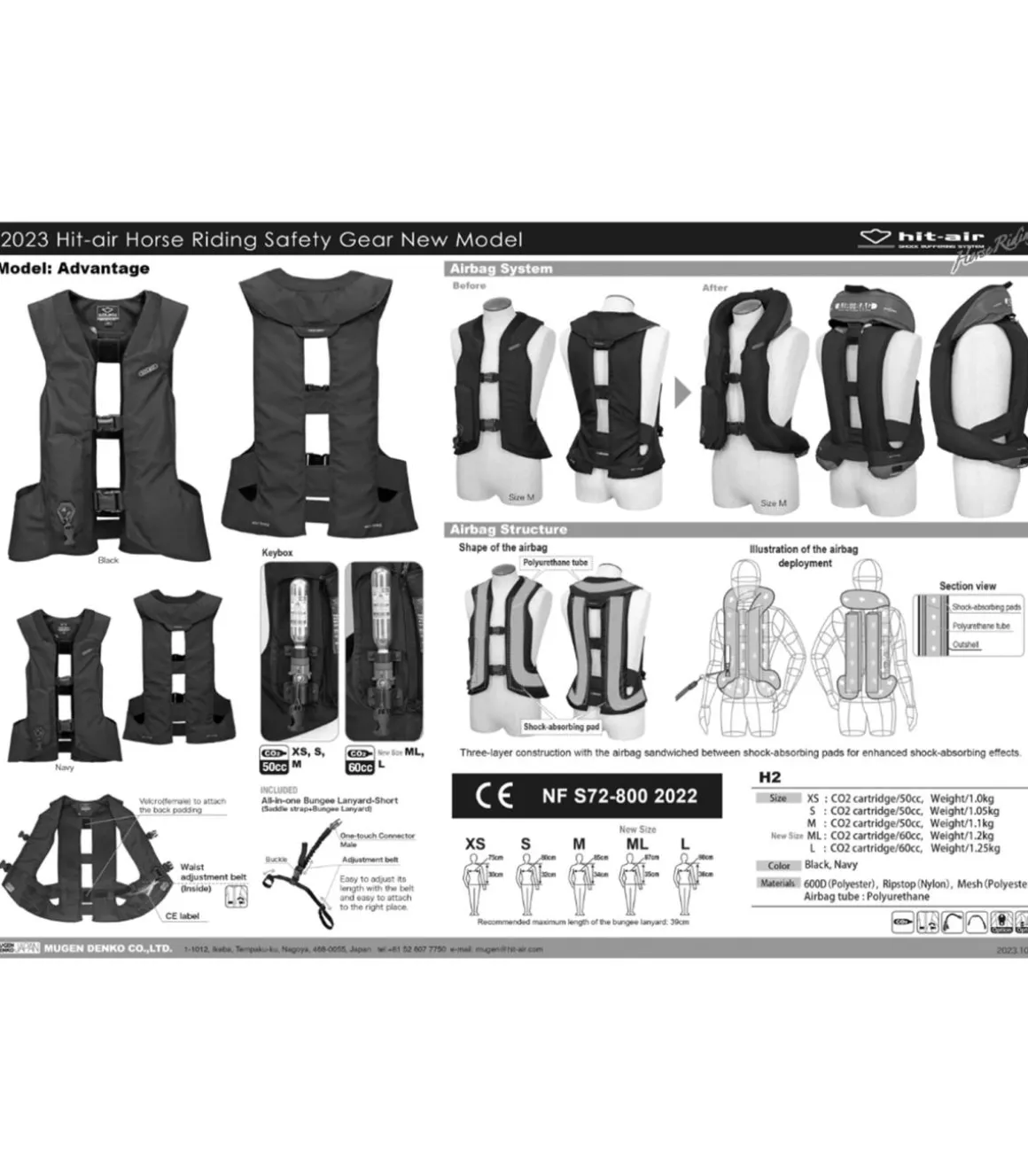 Gilet airbag léger 2 de chez Hit-air + 1 set de rallonge GRATUIT