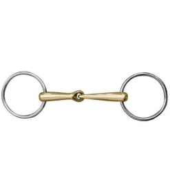 Mors anatomic 18mm en maillechort anneaux inox - HKM