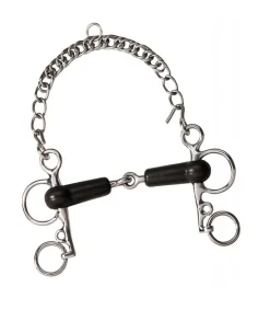 Mors Pelham brisé avec caouthcouc et branches courtes - Feeling