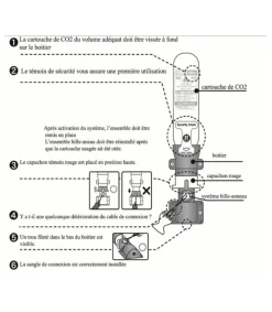 Recharge pour gilet airbag Hit-air lot de 5 cartouches - 60 CC